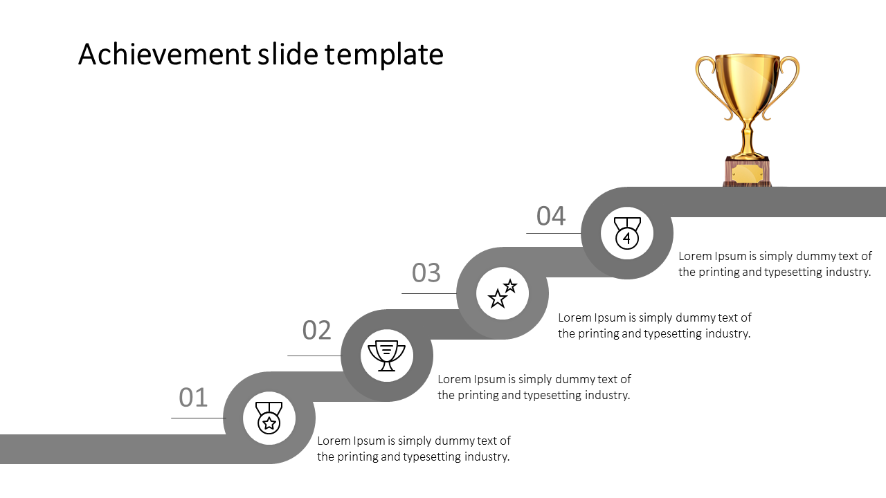 Free - Amazing Achievement Slide Template In Grey Color Slide